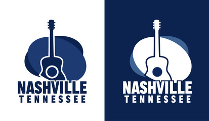 nashville tennessee with silhouette of a musical instrument