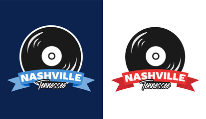nashville tennessee with silhouette of a musical instrument