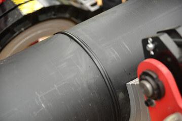Welding plastic pipe for a hydro unit