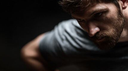focused athlete aiming at dartboard intense concentration on their face dynamic posture captured in left corner of