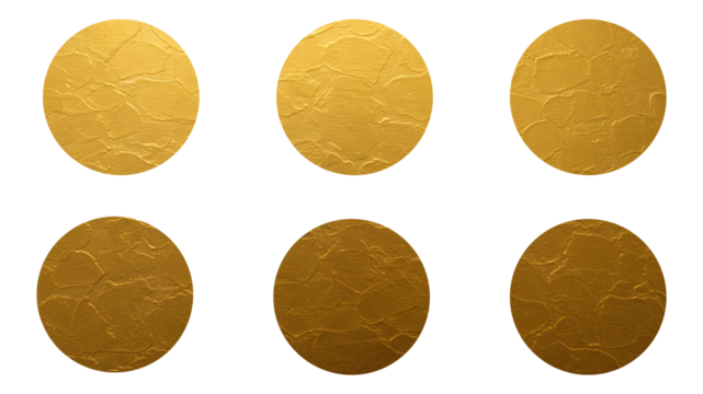 Golden Round Stickers label Isolated on Transparent Background