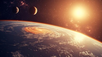 Spectacular Cosmic Panorama: A Planet Swirls Under the Gaze of Distant Stars