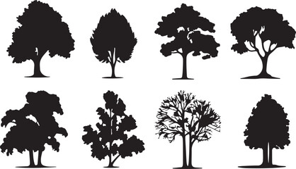 Tree Silhouettes Vector Collection – Black Forest Elements