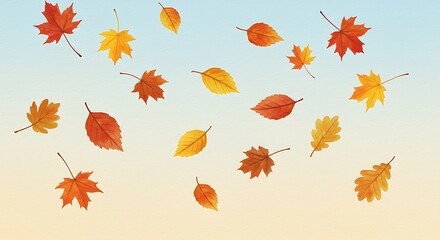 Obraz premium Autumn leaves falling pattern