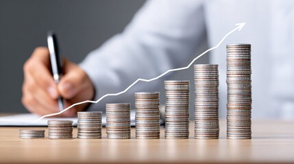 Financial planning infographic investment growth strategies in a business setting