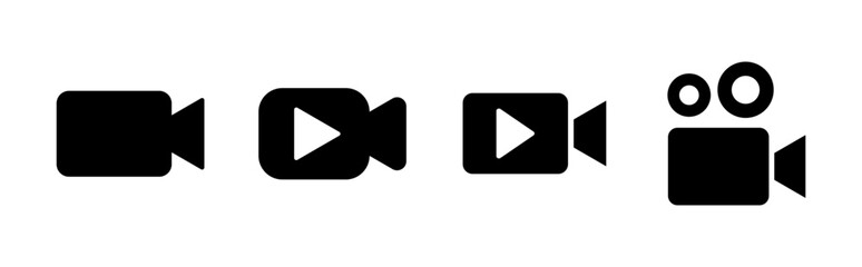 Naklejka premium Video icon set. video camera icon vector. movie sign. cinema