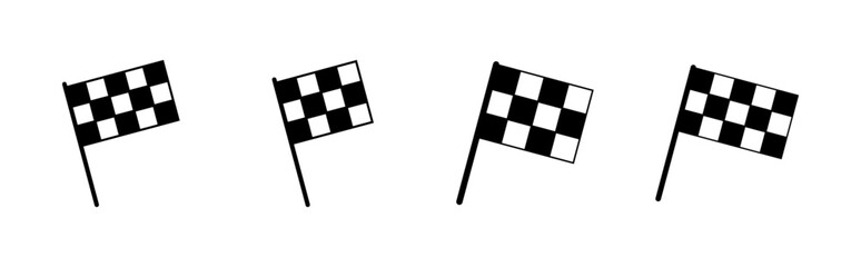 Racing flag icon set. race flag icon.Checkered racing flag icon