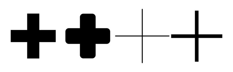 Fototapeta premium Plus Icon set. Add plus icon