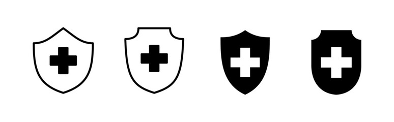 Obraz premium Health insurance icon set. Insurance health document icon