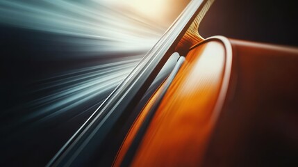 Close-up of cello with vibrant motion blur