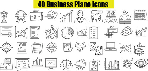 Collection of 40 business and technology icons for professional use