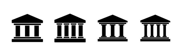 Obraz premium Bank icon set. bank vector icon, museum, university