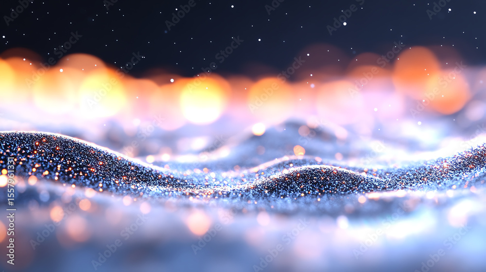 Aufkleber A mesmerizing abstract image showcasing flowing waves of light and color, creating a serene and ethereal atmosphere.