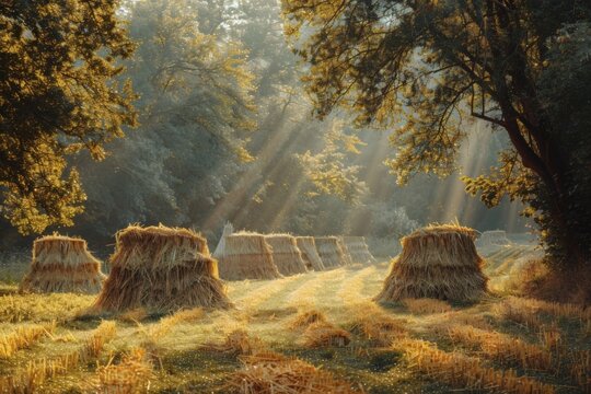 Wheat sheaves in the field
