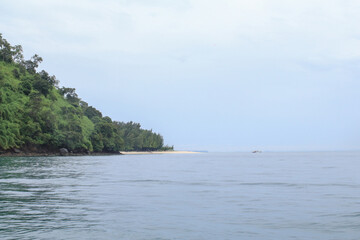 Fototapeta premium Beautiful tropical Island with ocean view. Relax summer vacation seascape. Thailand nature background.