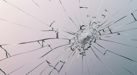 Shattered glass texture against a pale background.