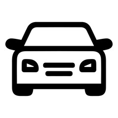 Simple Car Icon Front View Illustration