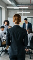 Professional Business Meeting with Diverse Team in Modern Office Setting