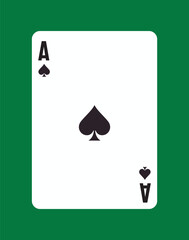 Ace of spades playing card design. Vector illustration