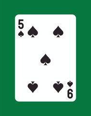 Playing card with mixed numbers design. Vector illustration