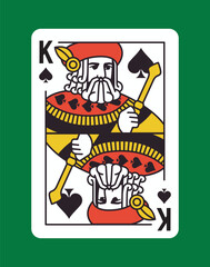 King of Spades playing card design. Vector illustration