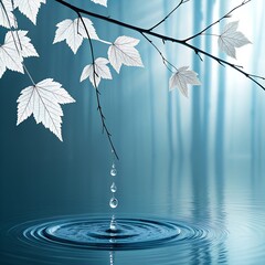 autumn leaves in water