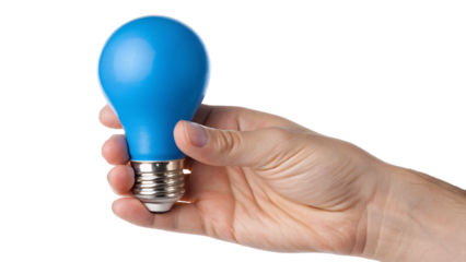 Hand holding a light bulb representing an innovative concept for bright energy solutions