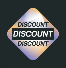 Discount badge with glitch effect design. Vector illustration