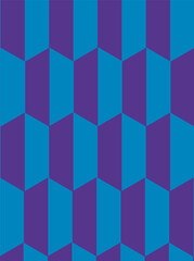 Geometric blue and purple cube pattern. Vector illustration