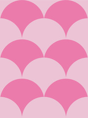 Pink scallop pattern on pastel background. Vector illustration