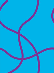 Abstract purple lines on cyan background. Vector illustration