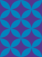 Blue petal pattern on purple background. Vector illustration