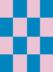 Checkerboard pattern in blue and pink. Vector illustration