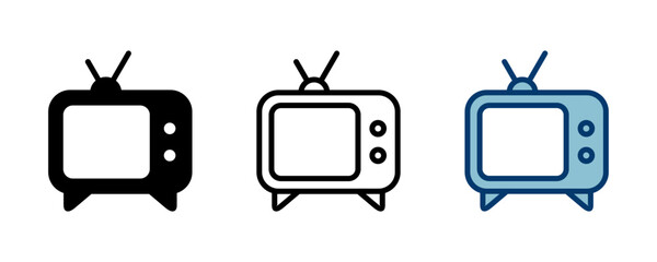 TV icon vector isolated on white background. Television icon