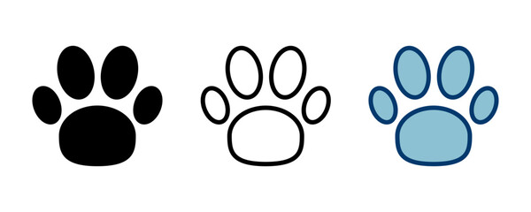 Paw icon vector isolated on white background. Paw Print icon