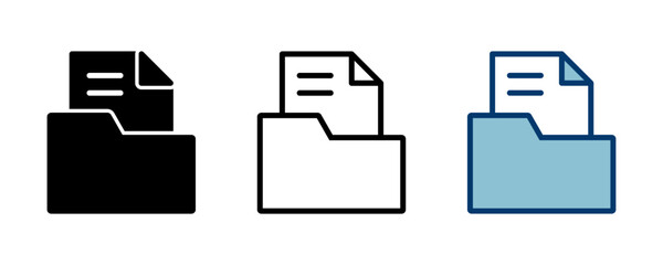 Folder Icon vector isolated on white background. Folder and documents Icon. icon archive