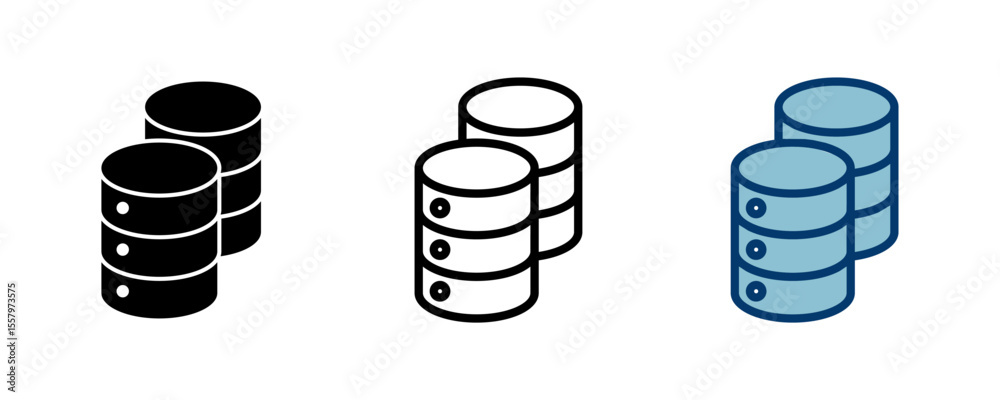 Poster database icon vector isolated on white background. database vector icon