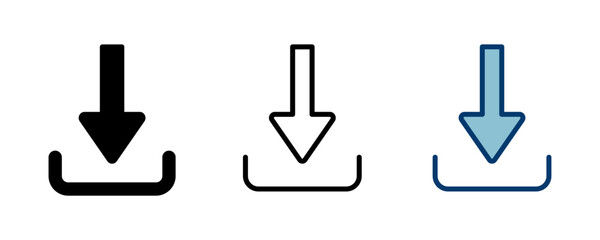 Download icon vector isolated on white background. Downloading vector icon