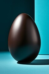 Captivating colored background enhances the allure of the chocolate egg.