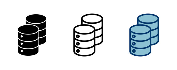 Database icon vector isolated on white background. database vector icon