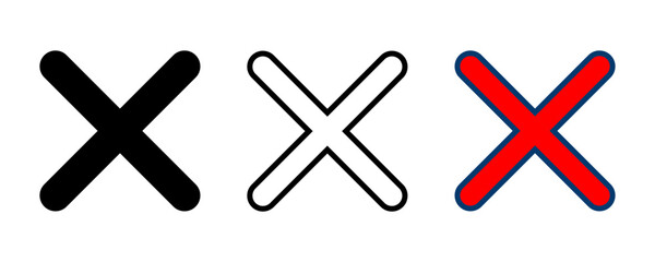 Obraz premium Close icon vector isolated on white background. Delete icon. remove, cancel, exit symbol