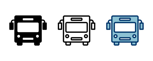 Bus Icon vector isolated on white background. Black bus vector icon
