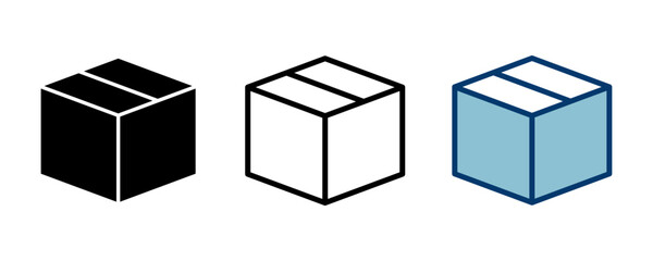 Box icon vector isolated on white background. Cardboard box, packaging open. Box vector icon