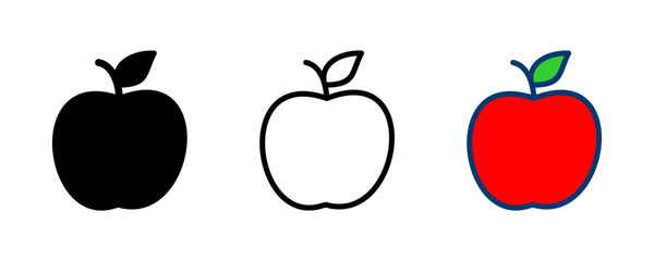 Apple icon vector isolated on white background. Apple vector icon.
