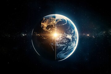 Obraz premium Intricate details of Earth captured from a satellite's orbit, highlighting its natural beauty.