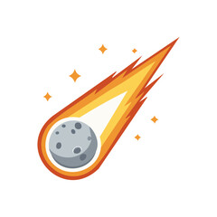 An illustration of a fiery comet streaking across the cosmos, leaving a trail of stars in its wake. The illustration captures the awe-inspiring nature of celestial events