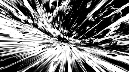 Dynamic Black and White Abstract Explosion