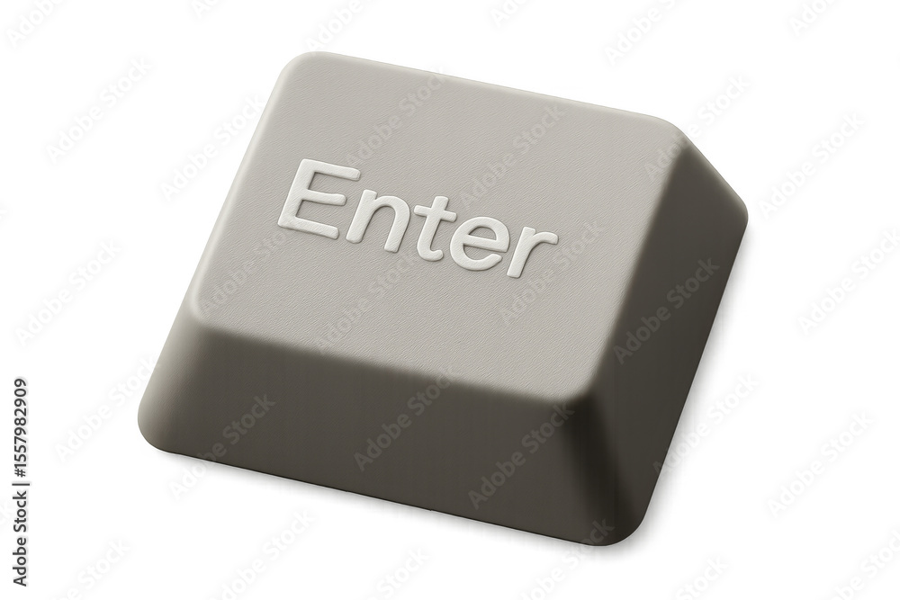 Aufkleber gray enter key hovering against transparent backdrop, symbolizing digital input and validation proce
