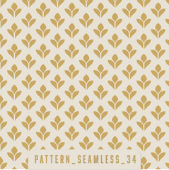 Cream Gold Floral Seamless Pattern Minimal Vintage Tile Background