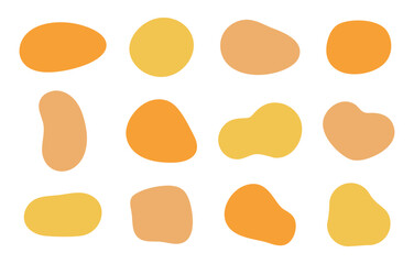 Orange and Yellow Fluid Shapes – Warm Abstract Blob Elements

